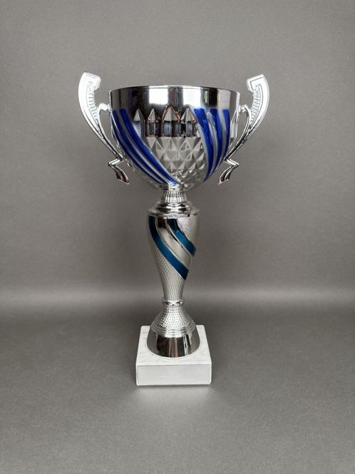 Huvudbild Pokal Jonathan, Silver-Blå, 355mm, Diameter 140mm